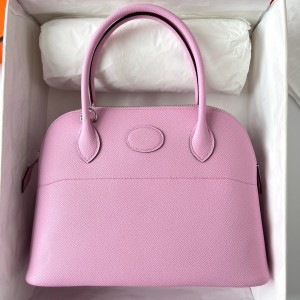 Hermes Bolide 1923 27 Handmade Bag In Mauve Sylvestre Epsom Calfskin 