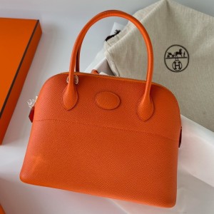 Hermes Bolide 1923 27 Handmade Bag In Orange Epsom Calfskin 