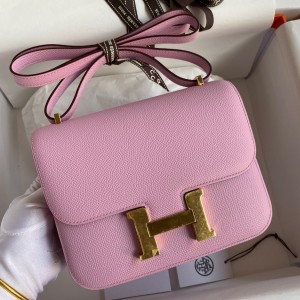 Hermes Constance 18 Handmade Bag In Mauve Sylvestre Epsom Calfskin 