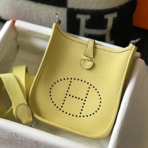 Hermes Evelyne III Mini Bag In Jaune Poussin Clemence Leather