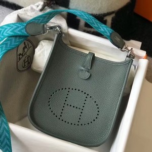 Hermes Evelyne III TPM Mini Bag In Vert Amande Clemence Leather