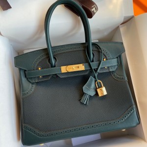 Hermes Ghillies Birkin 30cm Limited-edition Bag In Black Calfskin