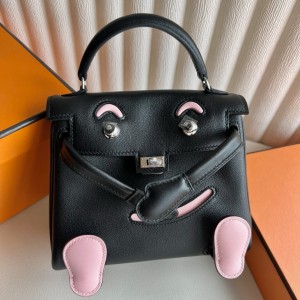 Hermes Kelly Doll Quelle Idole Bag in Noir Swift Calfskin