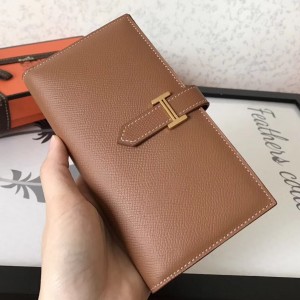 Hermes Brown Epsom Bearn Gusset Wallet