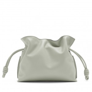 Loewe Flamenco Mini Clutch In Ash Grey Nappa Leather