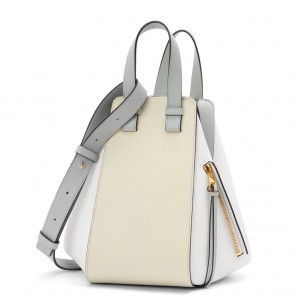 Loewe Small Hammock Multicolour Bag In Grey Calfskin