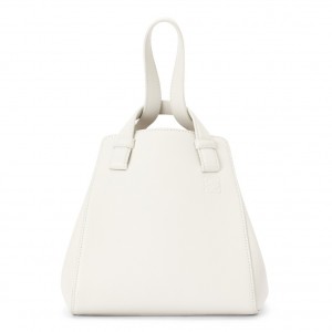 Loewe Hammock Nugget Bag In White Calfskin