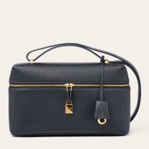 Loro Piana Extra Bag L27 in Navy Blue Calfskin