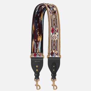 Dior Embroidered Canvas Shoulder Strap