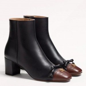 Valentino Valet Du Roi Ankle Boots 60mm in Black Lambskin