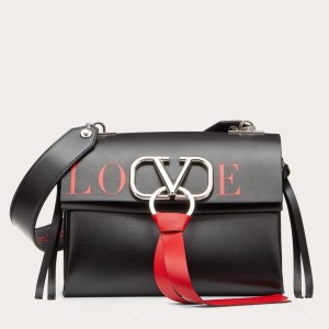 Valentino Small Love Vring Shoulder Black Bag