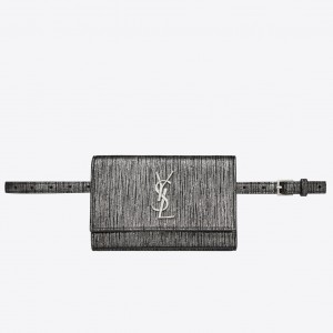 Saint Laurent Kate Belt Bag In Lame Leather