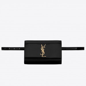 Saint Laurent Black Patent Kate Belt Bag