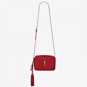 Saint Laurent Lou Camera Bag In Red Leather