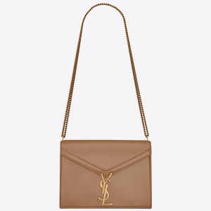 Saint Laurent Camel Cassandra Monogram Clasp Bag