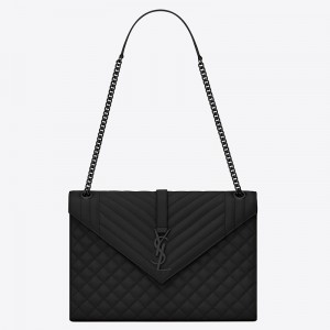 Saint Laurent Large Envelope All Black Bag