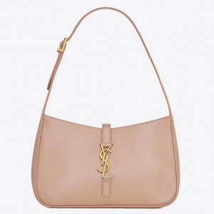 Saint Laurent Le 5 À 7 Hobo Bag in Beige Smooth Leather