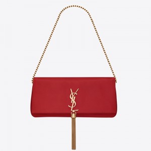 Saint Laurent Kate 99 Shoulder Bag In Red Lambskin