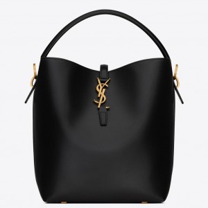 Saint Laurent Le 37 Large Bucket Bag in Black Leather