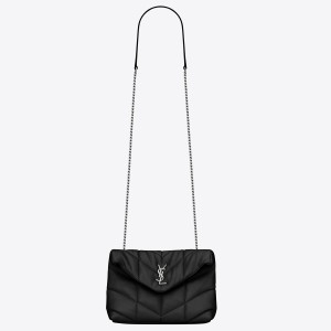 Saint Laurent Puffer Toy Bag In Noir Lambskin