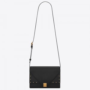 Saint Laurent Margaux Satchel Bag In Black Leather