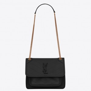 Saint Laurent Niki Baby Bag In Black Lambskin