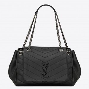 Saint Laurent Nolita Medium Bag In Black Quilted Leather