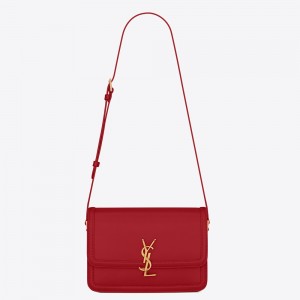 Saint Laurent Solferino Medium Bag In Red Calfskin