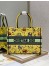 Dior Small Book Tote Bag In Yellow Multicolor Pixel Zodiac Embroidery