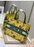 Dior Small Book Tote Bag In Yellow Multicolor Pixel Zodiac Embroidery