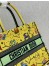 Dior Small Book Tote Bag In Yellow Multicolor Pixel Zodiac Embroidery
