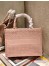 Dior Small Book Tote Bag In Pink Cannage Embroidery