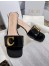 Dior C'est Heeled 50MM Slides in Black Patent Calfskin