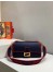 Fendi Large Baguette Bag In Blue Denim With Red Trim