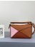 Loewe Mini Puzzle Bag In Brown/Camel/Pink Calfskin