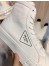Prada White Cotton Canvas High-top Sneakers