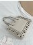 Valentino Nellcote Mini Shopping Bag in White Grained Calfskin