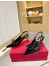 Valentino Rockstud Bow Slingback Pumps 60mm in Black Patent Leather 