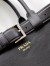 Prada Buckle Large Handbag with Belt in Black Calfskin 