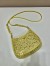 Prada Cleo Bag In Yellow Satin with Cystal Appliques