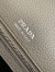 Prada Flap Shoulder Bag in Grey Grained Leather