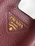 Prada Small Tote Bag in Burgundy Grained Leather
