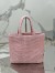 Prada Small Crochet Tote Bag in Pink Raffia-effect Yarn