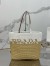 Prada Crochet Small Tote Bag in Beige/White Raffia-effect Yarn