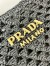 Prada Crochet Tote Bag in Black Raffia-effect Yarn