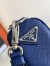 Prada Triangle Shoulder Bag In Blue Saffiano Calfskin