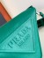 Prada Triangle Shoulder Bag In Green Saffiano Calfskin