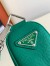 Prada Triangle Shoulder Bag In Green Saffiano Calfskin