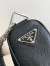 Prada Triangle Shoulder Bag In Black Saffiano Calfskin