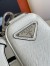 Prada Triangle Shoulder Bag In White Saffiano Calfskin